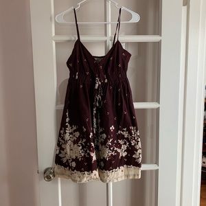 Low cut burgundy dress